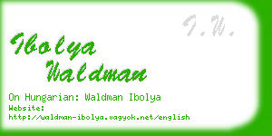 ibolya waldman business card